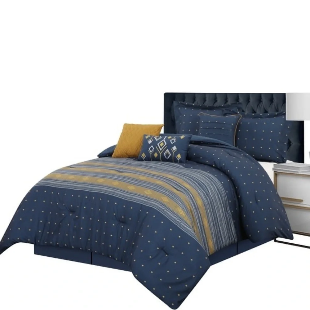 Stratford Park Grand Avenue Jackson Geometric 7 Piece Comforter Set - King
